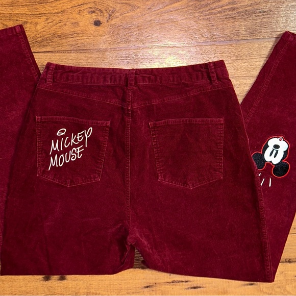 Disney • Size 15 • Red Velvet Jeans W/ Mickey Mouse Embroidery & Patches - Picture 13 of 13